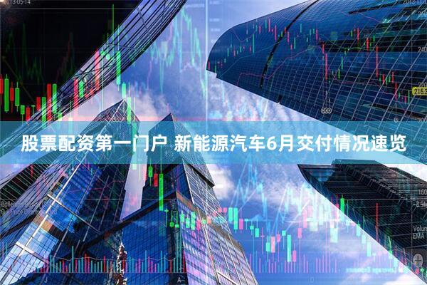 股票配资第一门户 新能源汽车6月交付情况速览
